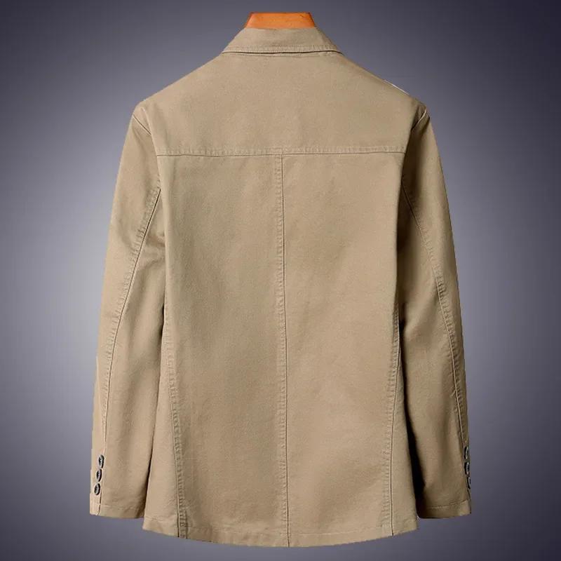 Blazer 100% Coton Tendance Business Uni Coupe Slim Décontracté Travail Coton Style Coréen pour Homme