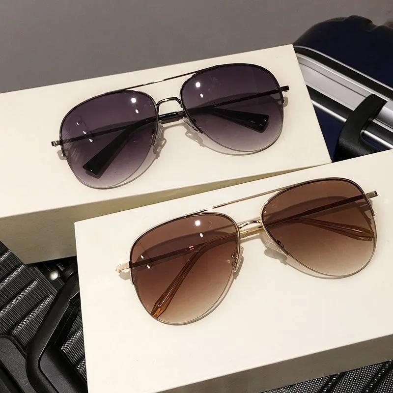Nouveau Vintage pilote lunettes De soleil femmes hommes marque lunettes De soleil rondes femme lunet