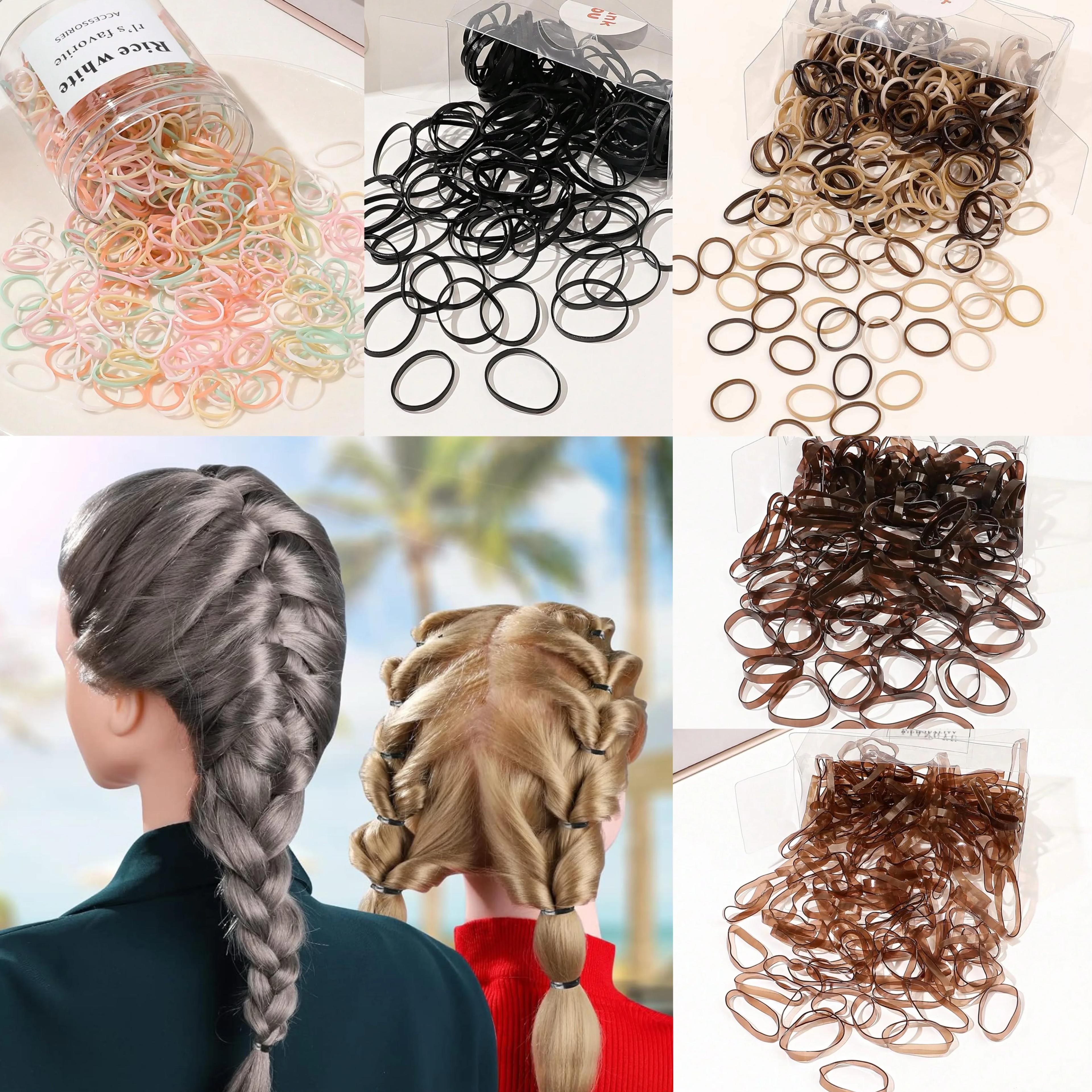 120/300/500 pièces bandes de cheveux élastiques multicolores, bandes de caoutchouc pour cheveux fins