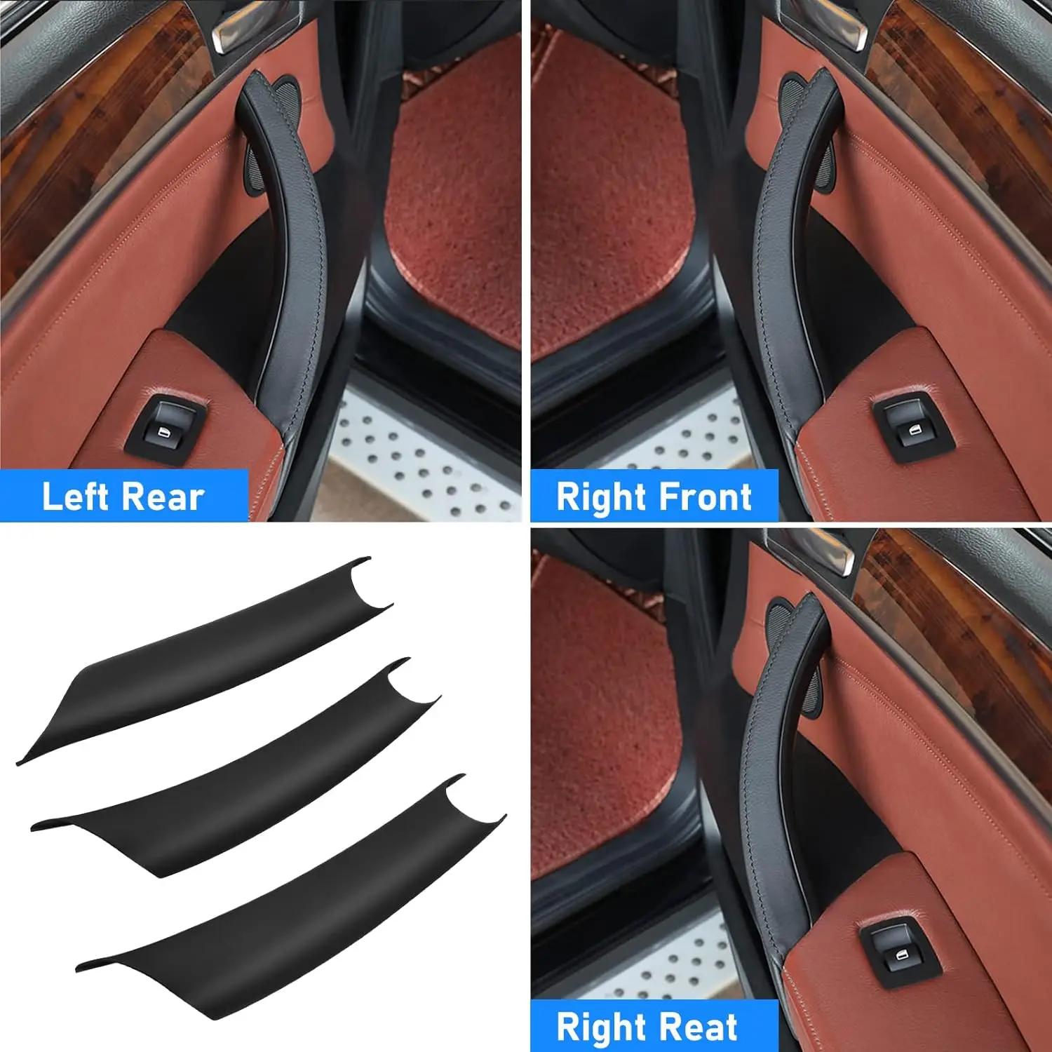 LHD RHD noir Beige poignée de porte en Fiber de carbone poignée de porte intérieure adaptée pour BMW