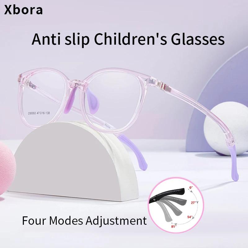 Xbora – lunettes TR90 pour garçons et filles, monture ovale, branches confortables, Anti-lumière ble