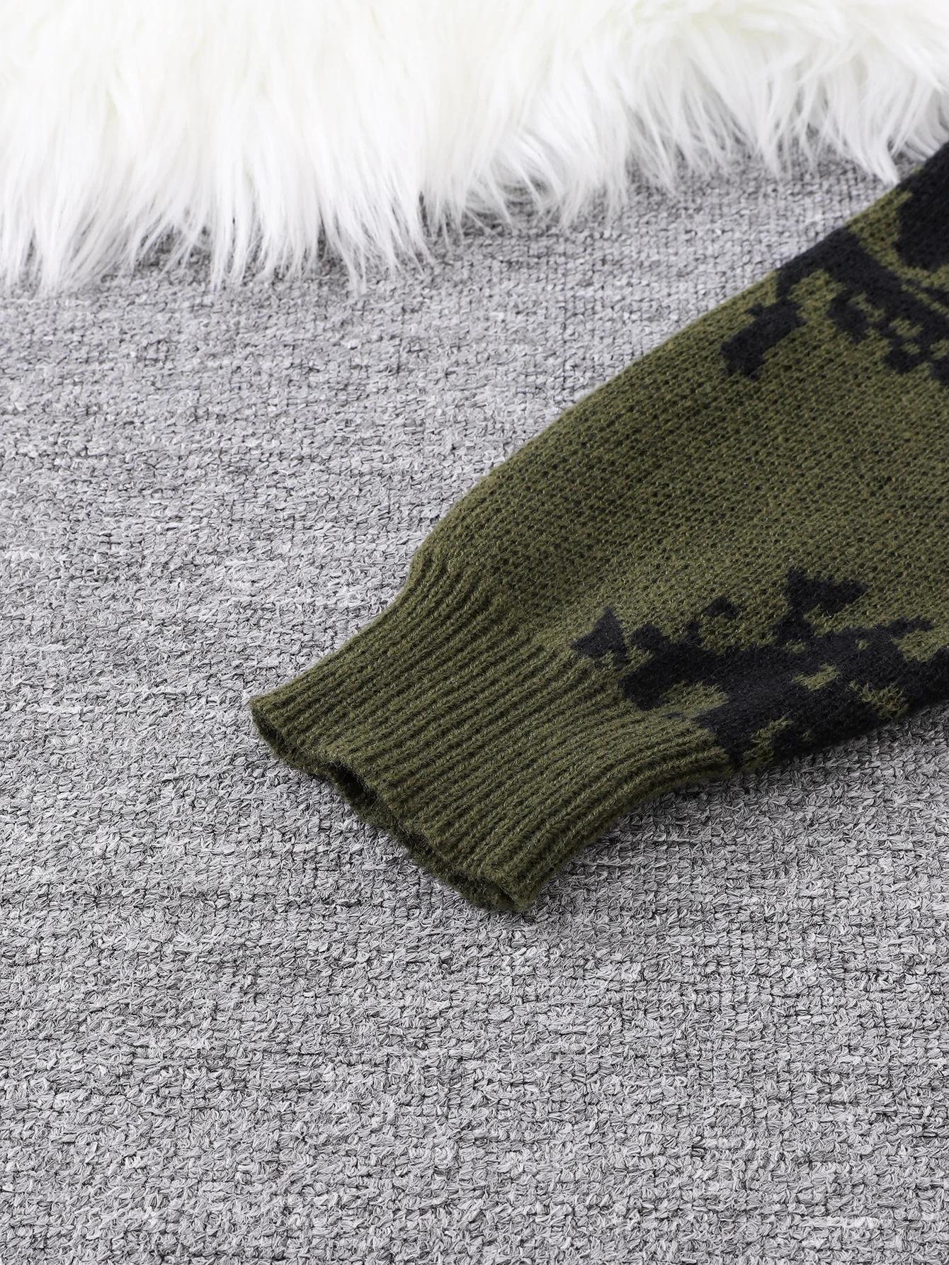 Nouveau populaire automne et hiver oeil abstrait motif Jacquard pull pull décontracté col rond trico