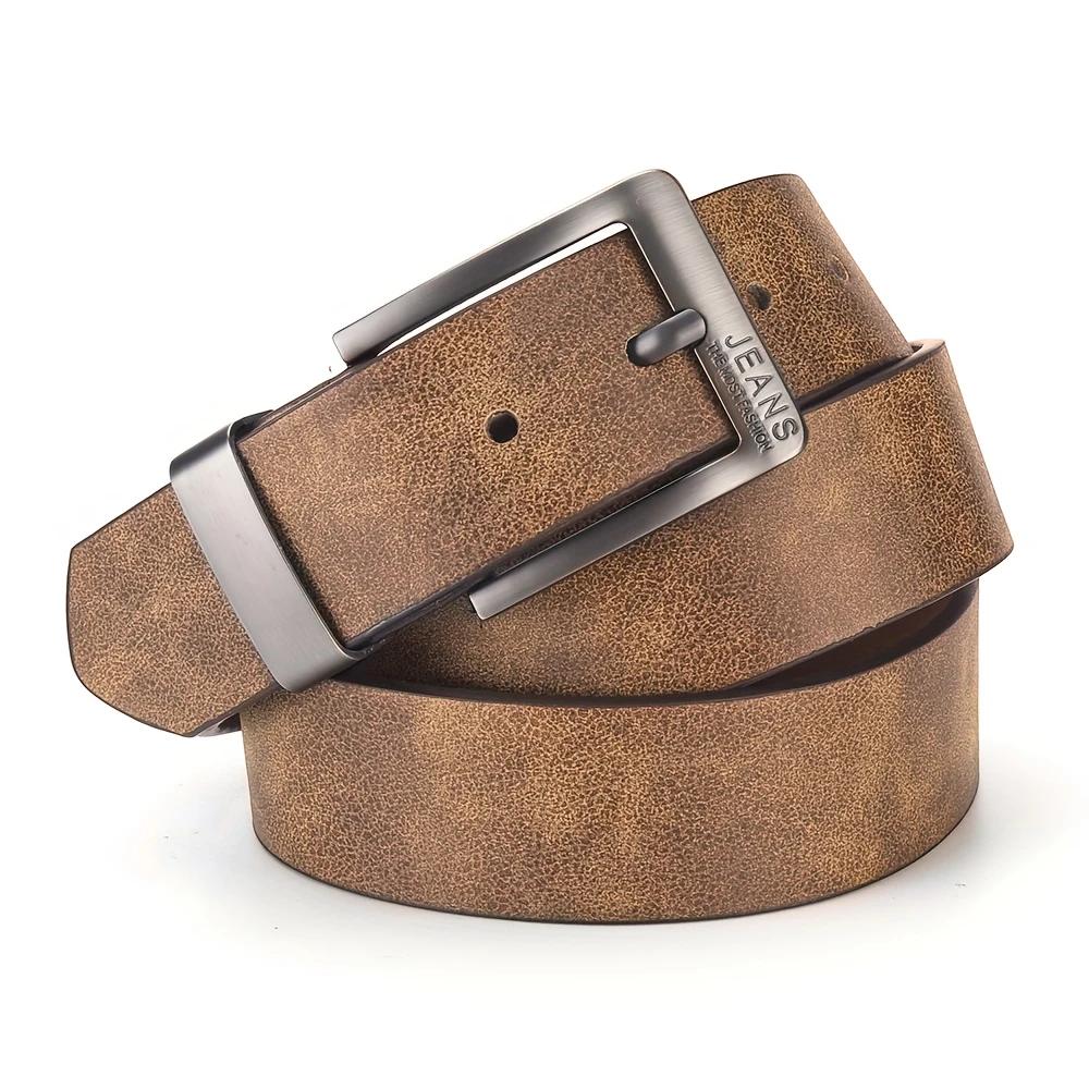 Ceinture en cuir PU pour hommes, de haute qualité, avec boucle ardillon en métal, pour loisirs et af