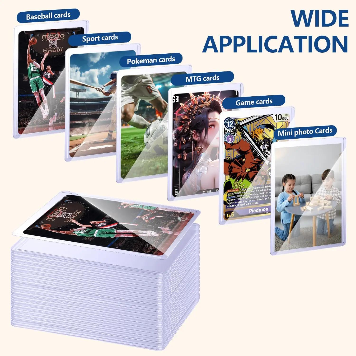Manchons de cartes rigides, 25 à 100 pièces, support anti-rayures, protecteur adapté au sport YuGiOh
