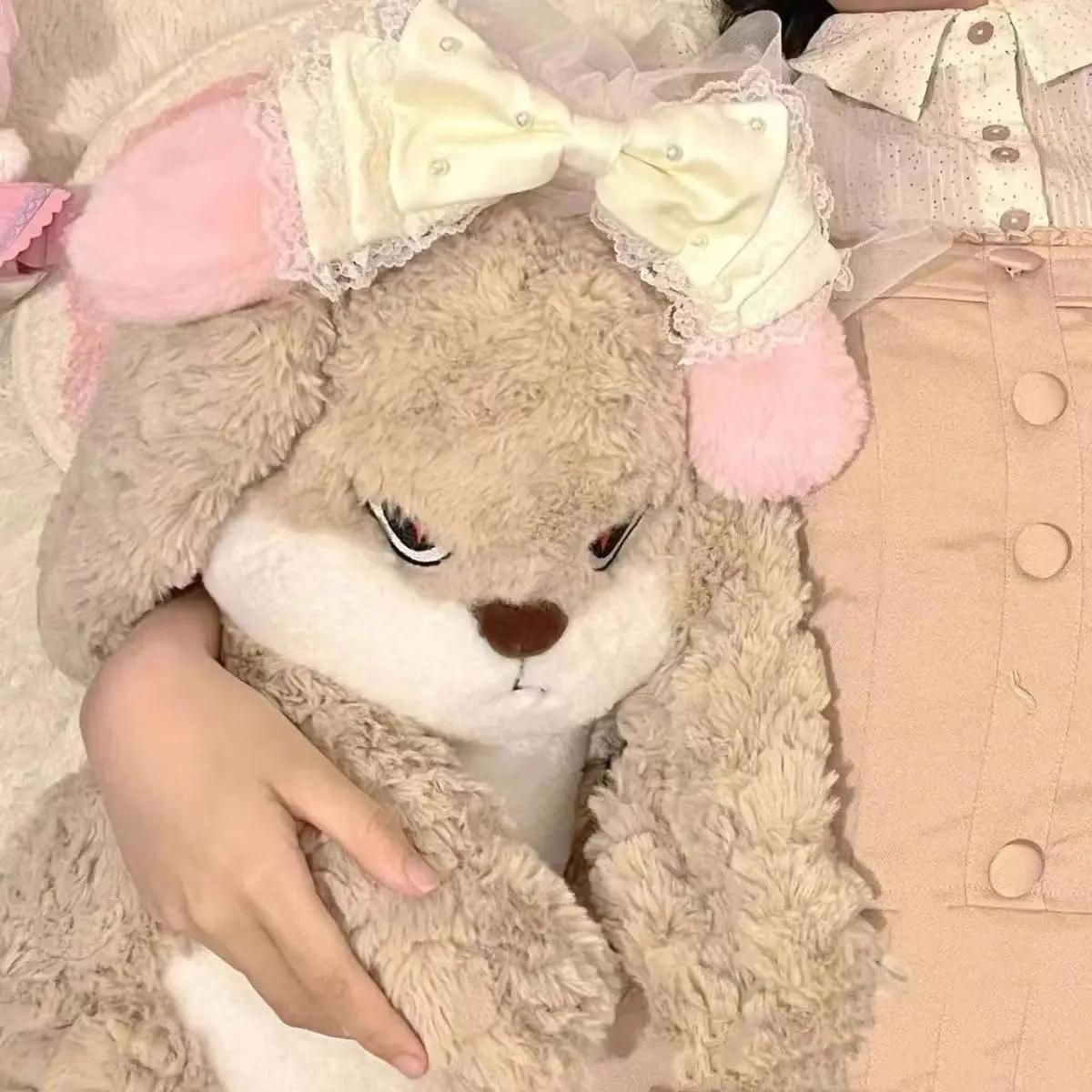 Jouet en peluche lapin en colère de grande taille, Animal mignon, poupée en peluche Kawaii, modèle d