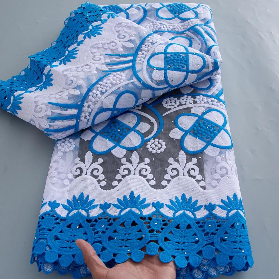 5 Yards de Tissu en Dentelle de Tulle Africain Soie Lactée, Nouvelle Dentelle Nigériane Française en