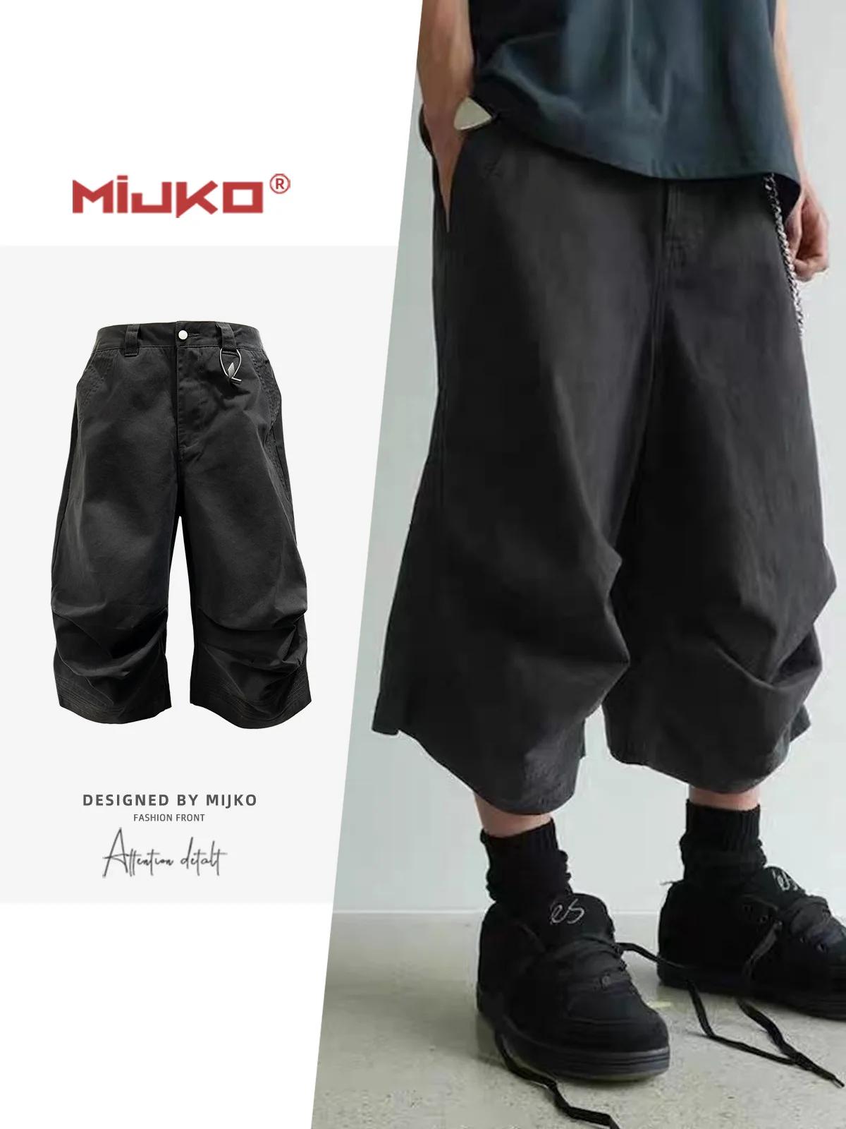 MIJKO Shorts plissés Scimitar Seven-Eighths pour hommes et femmes 8534 #