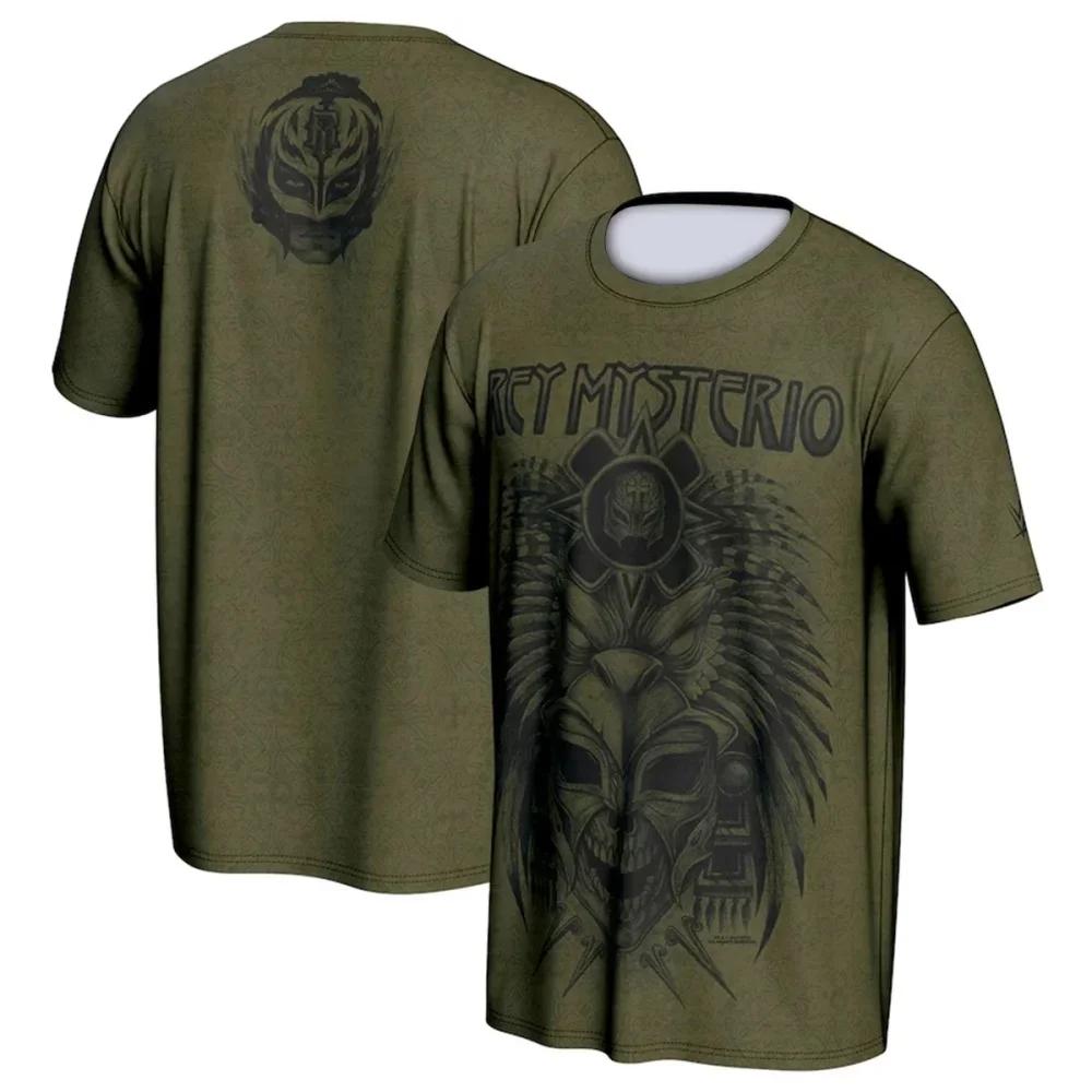 T-shirt d'été pour hommes et enfants, impression 3D, célèbre lutteur Rey Mysterio, col rond, style s