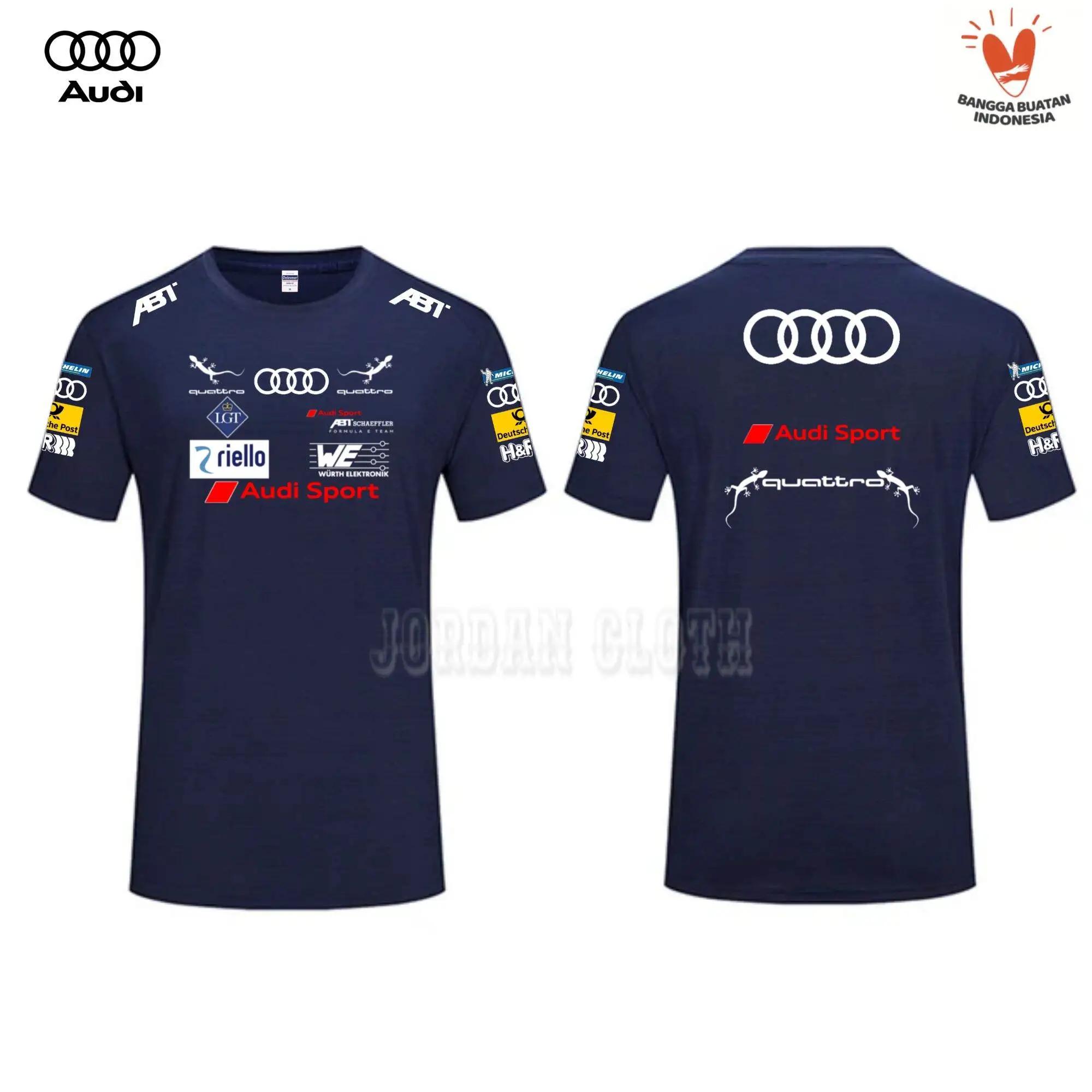 T-shirt de l'équipe de course Audi Sport, T-shirt imprimé de chauffeur de course, T-shirt ample et c