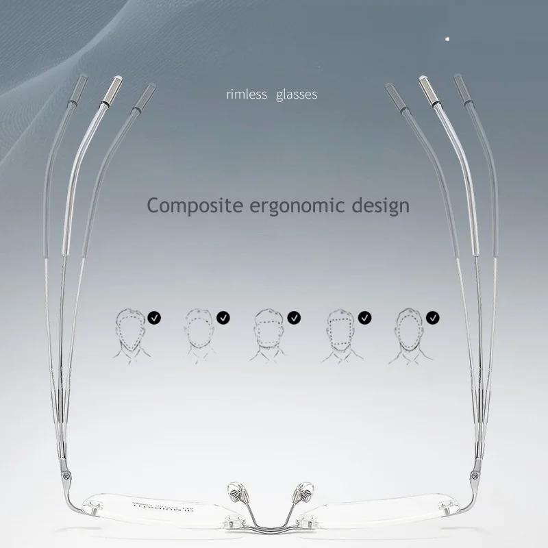 F · DRACON lunettes sans cadre en titane pur lunettes carrées simples et rétro pour hommes monture o
