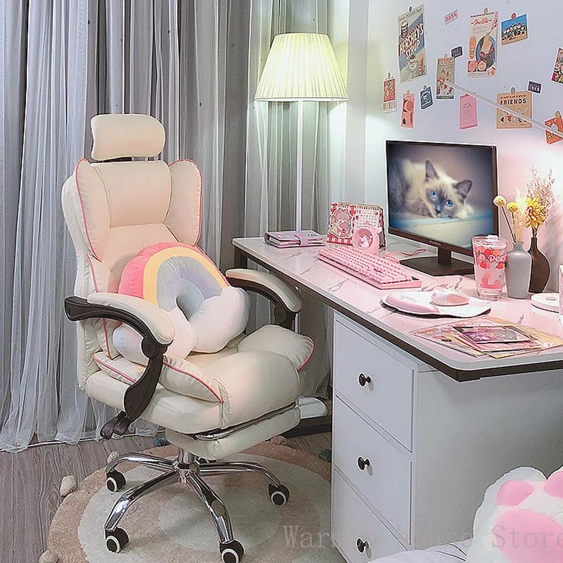 Chaise de jeu ergonomique avec repose-pieds, chaise de jeu relevable, meubles de maison, chaise d'or