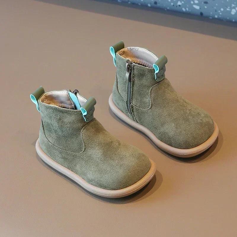Automne hiver bébé garçons filles bottes Oxford daim enfants chaussures décontractées en plein air a
