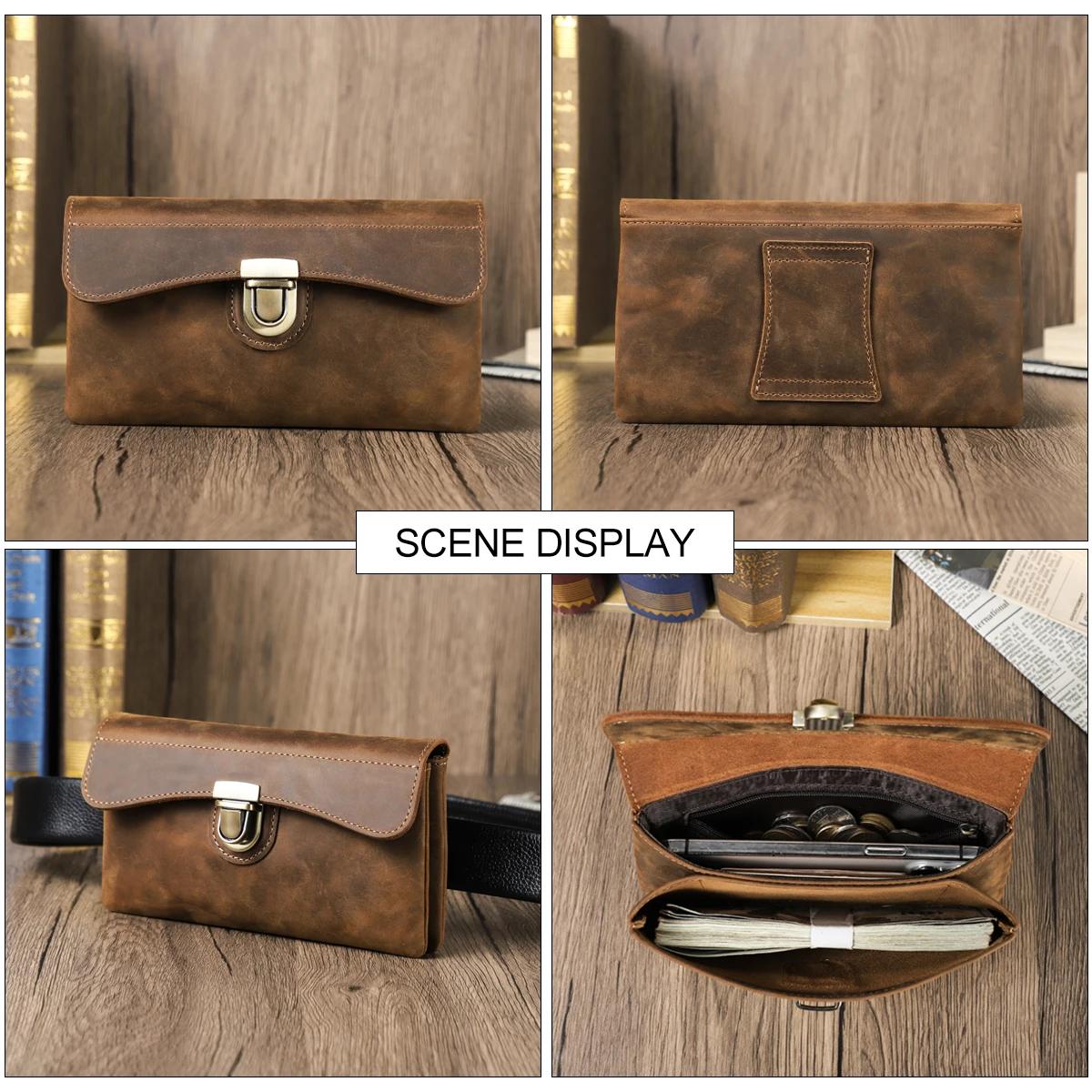 Sacs de ceinture pour hommes en cuir véritable CONTACT'S, sacs de taille de haute qualité, sacs bana