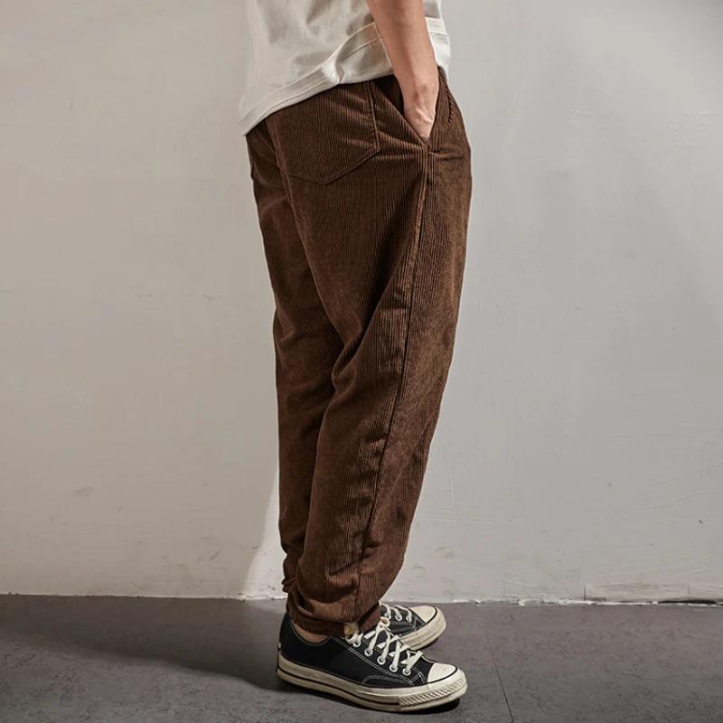 Pantalon élastique en velours côtelé pour homme, pantalon de protection, bundle ample, pieds, salope