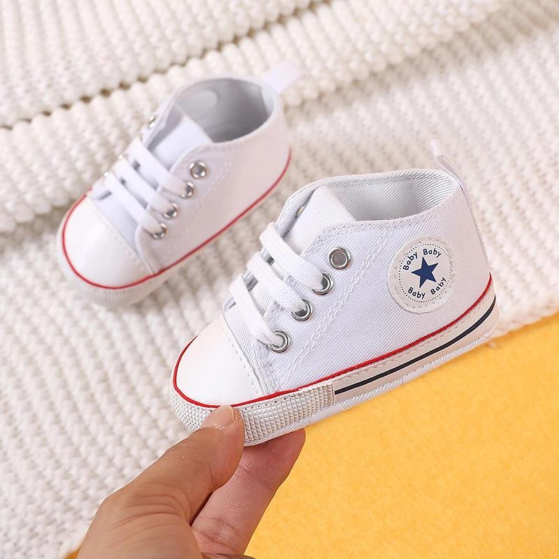 0-18 mois bébé toile classique chaussures de sport nouveau-né garçons et filles imprimé étoile premi