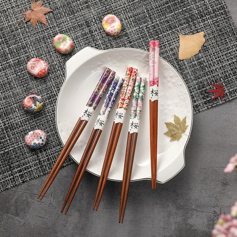 Baguettes de Panda chinois, Sushi japonais et coréen, baguettes en bois massif, cadeau de mariage, e