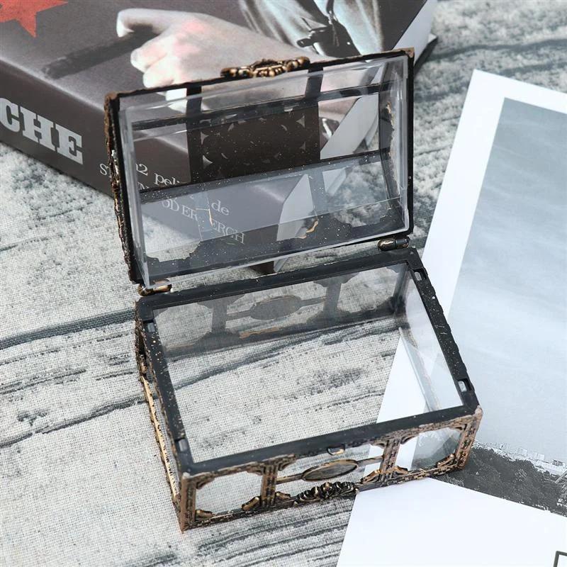 Boîte au trésor Pirate transparente en plastique, boîte à bijoux en cristal, organisateur de rangeme