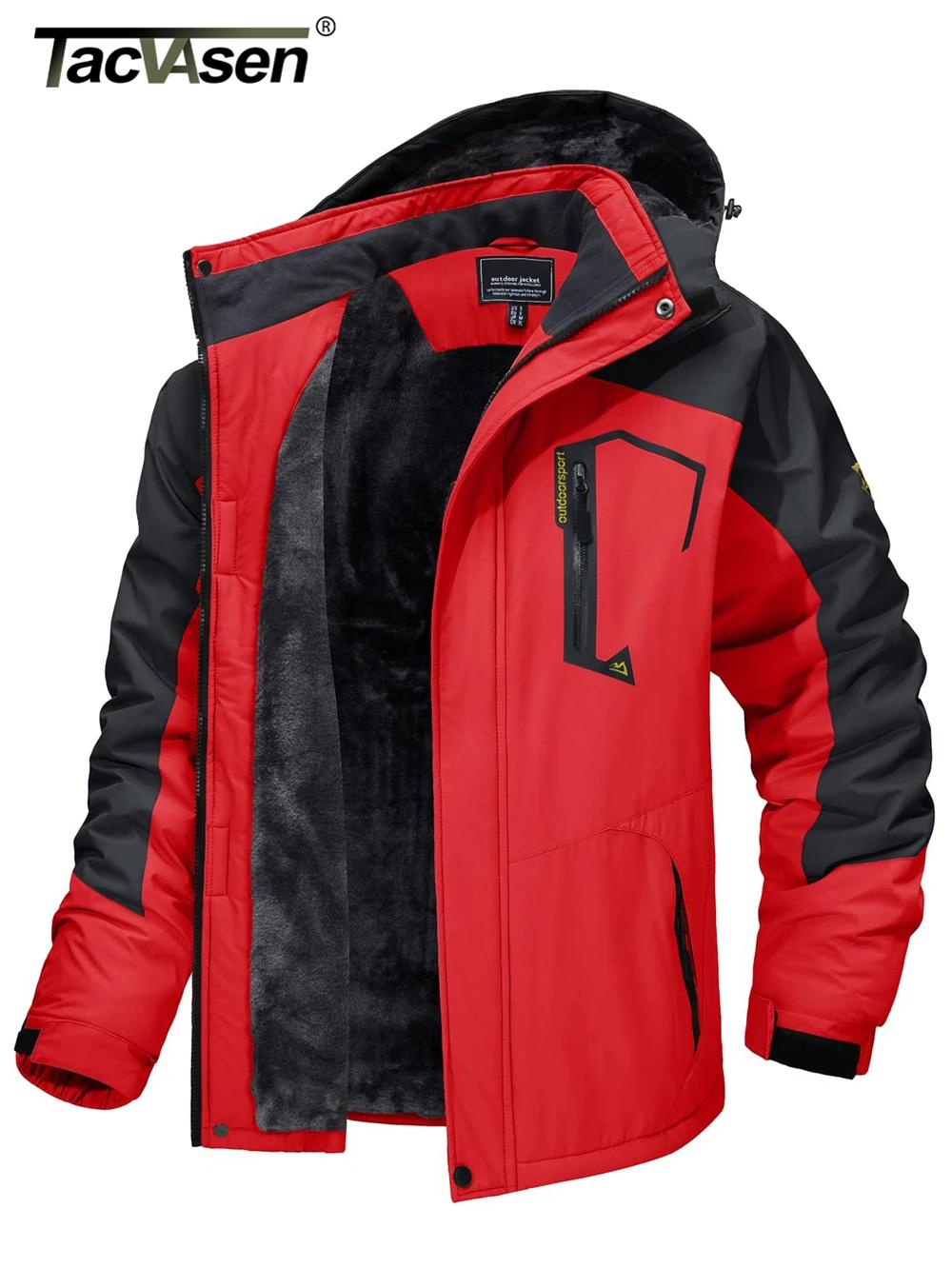 TACVASEN doublure polaire vestes de montagne hommes vestes de randonnée en plein air manteaux à capu