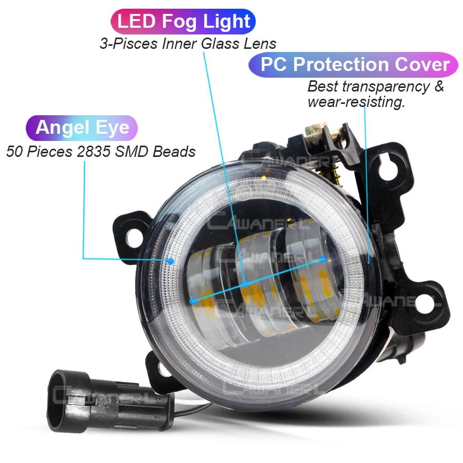 2X30W H11 Angel Eye LED antibrouillard pour Mitsubishi Outlander 2006-2019 voiture brouillard feux d
