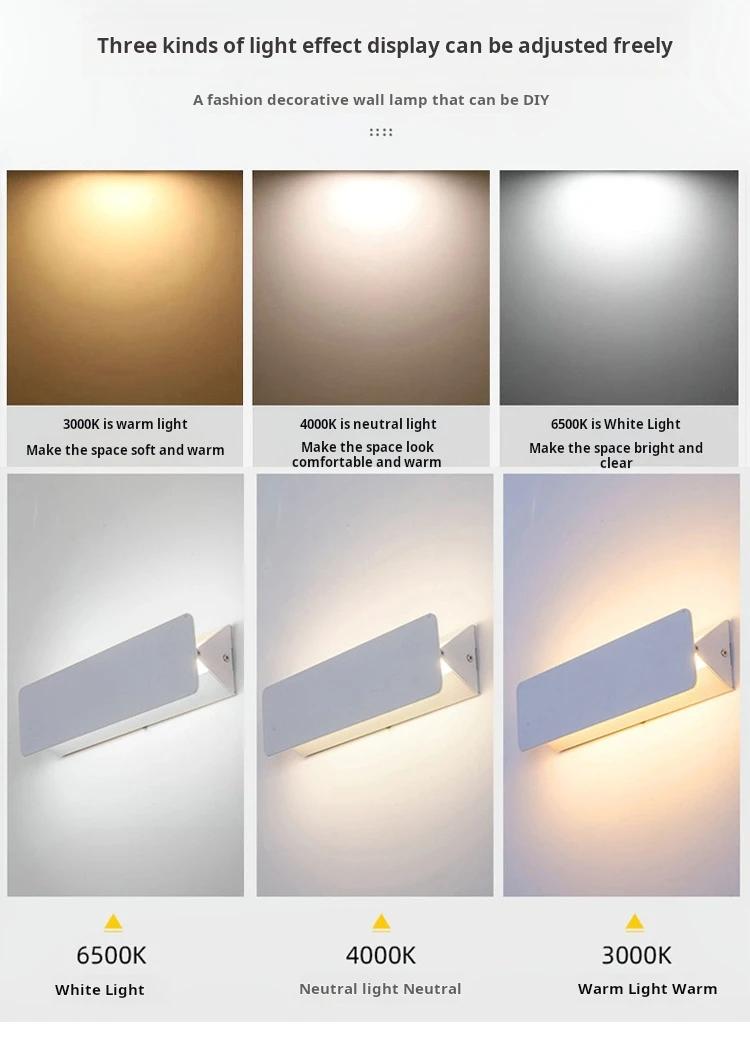 Applique murale LED d'intérieur en alliage d'aluminium, Angle réglable, pour la maison, le salon, la