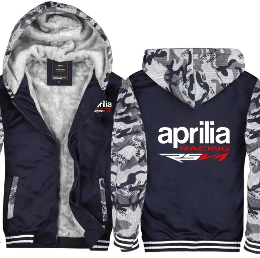 Nouveau hiver imprimé APRILIA logo de voiture épaissi manteau décontracté hommes fermeture éclair ho