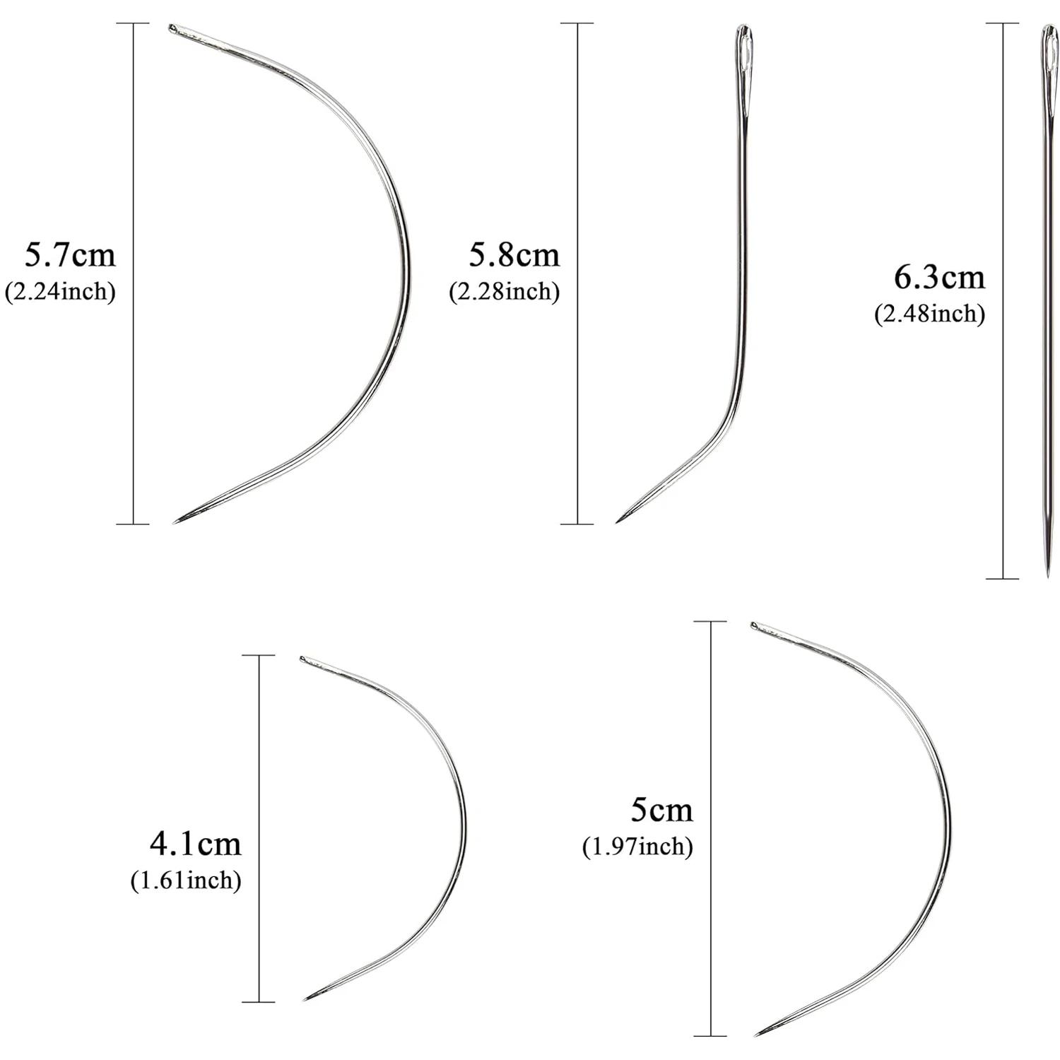Aiguilles incurvées en acier inoxydable, Type C I L, pour la fabrication de perruque, en dentelle, a