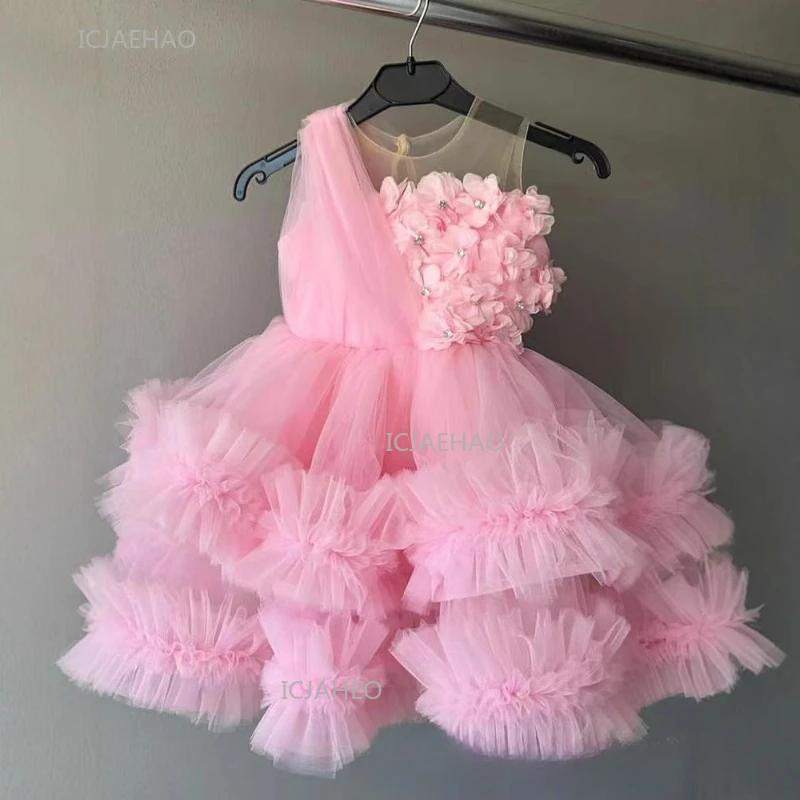 Robes de soirée pour récital de piano, robe tutu fleurie pour filles, tenue de fête formelle pour en