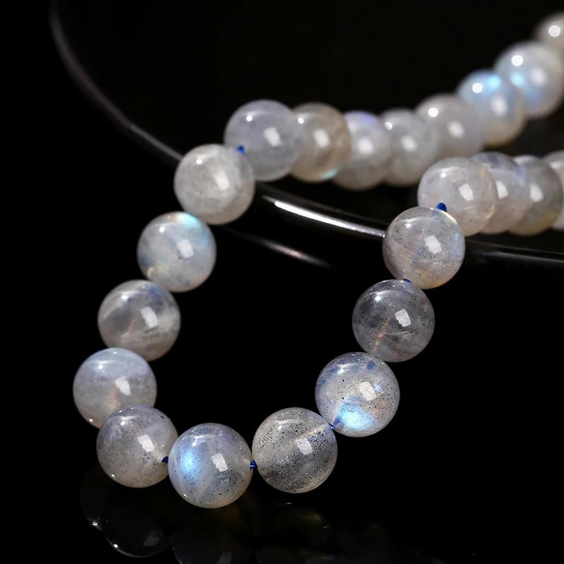 Pierre de lune grise naturelle 3A, Labradorite brillante, pierres précieuses fines 4 6 8 10mm pour l
