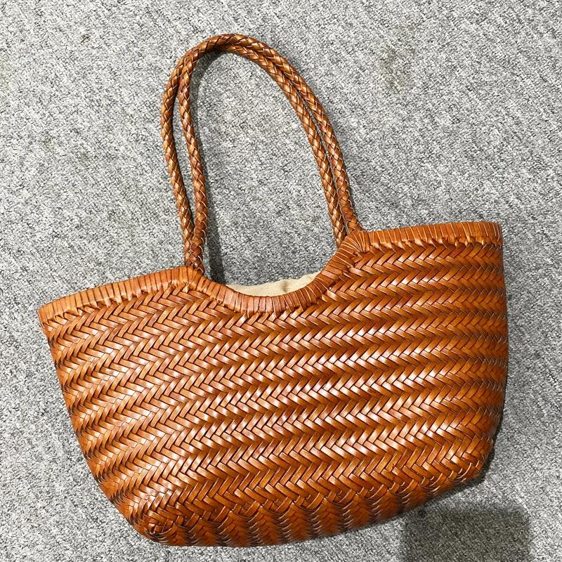 Sacs fourre-tout en cuir véritable tissés à la main pour femmes sacs à main et sacs à main de créate
