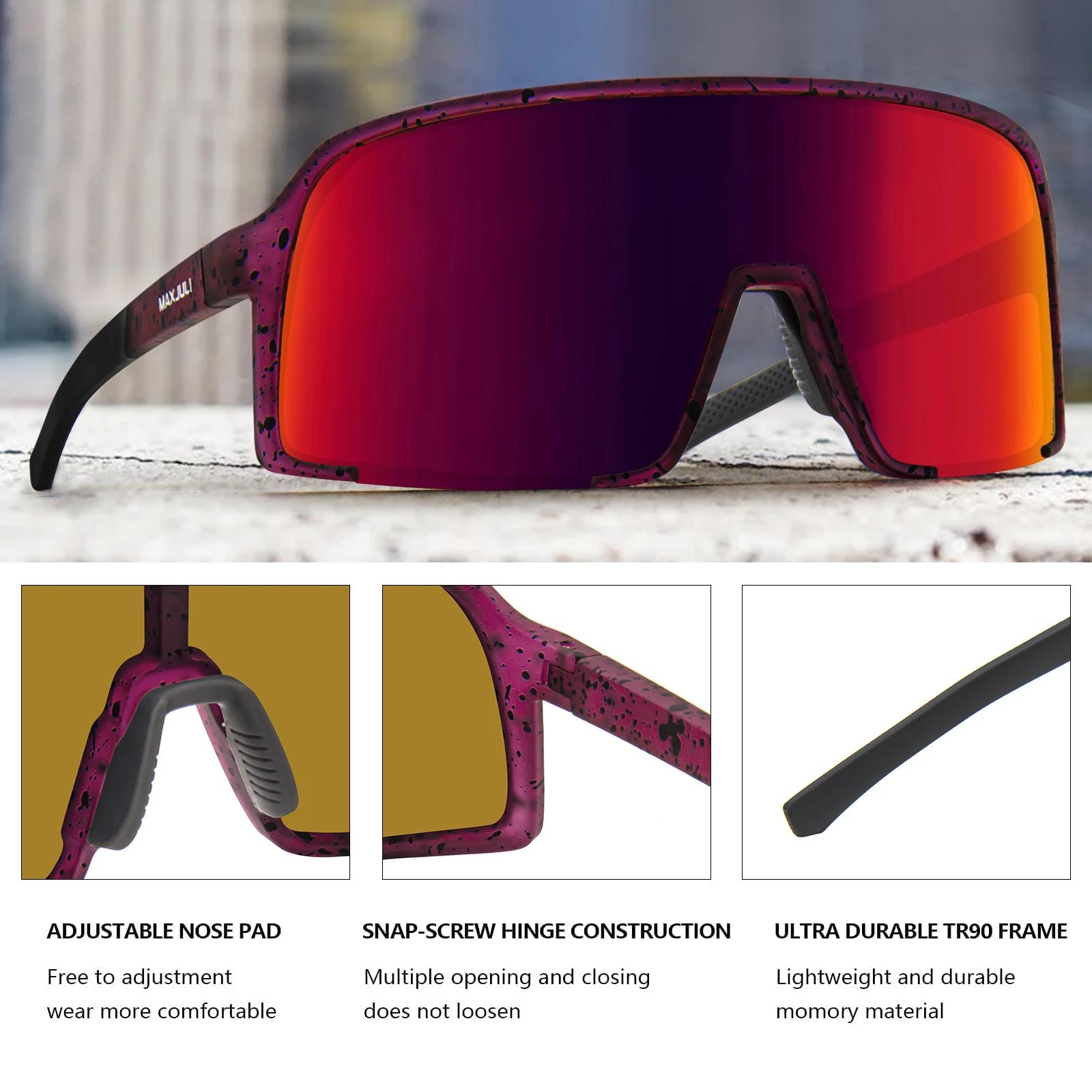 JULI lunettes de soleil polarisées pour hommes femmes, coupe-vent Sports de plein air cyclisme cours