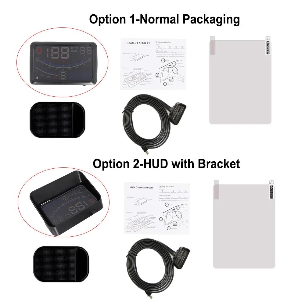 Vjoycar V41 plus récent affichage tête haute voiture OBDII EUOBD 5.5 "projecteur de pare-brise HUD a