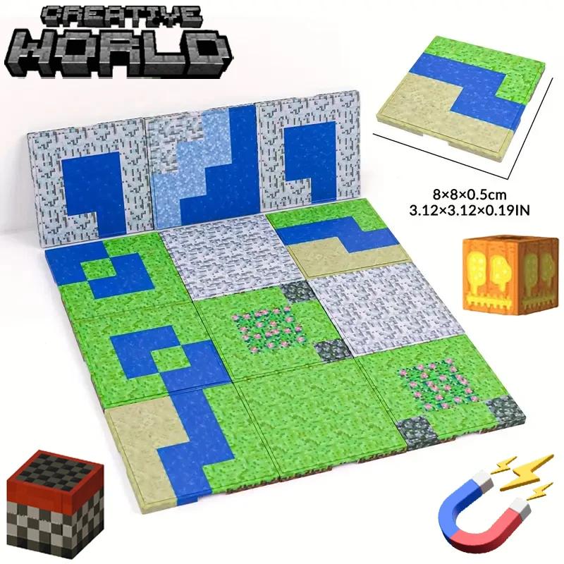 Plaque de base magnétique, variété de plaques de base, compatibles avec les blocs de construction ma