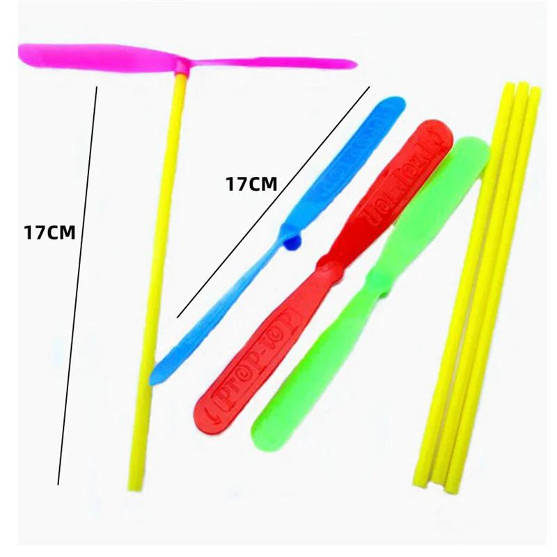 Jouets d'extérieur traditionnels classiques en plastique, 50 pièces, hélice libellule en bambou, jou