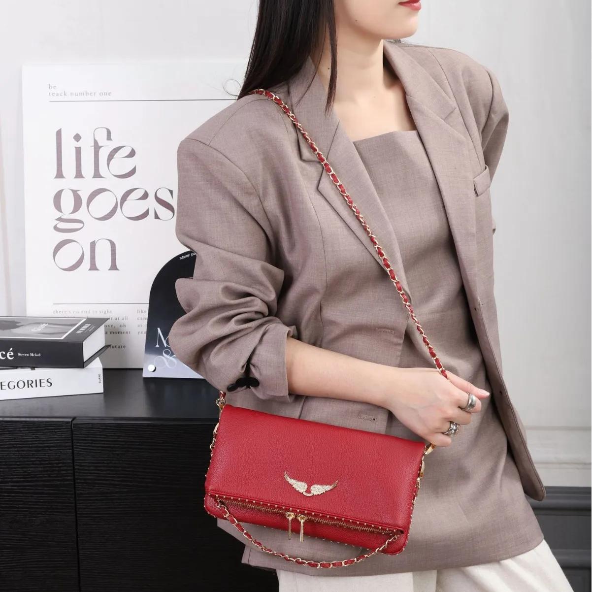 Sac à main bandoulière en cuir grainé pour femme, sac à main polyvalent classique à porter à l'épaul