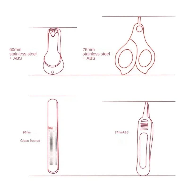 Kit de manucure pour enfants, ciseaux à ongles pour bébé, ensemble d'outils de soins des ongles pour