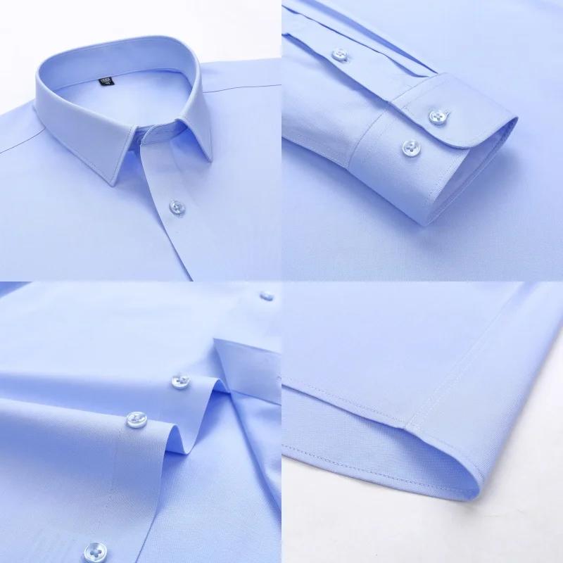 Nouveau tissu 80% coton 15% soie élastique 5% Spandex sans fer Anti-rides chemises pour hommes à man