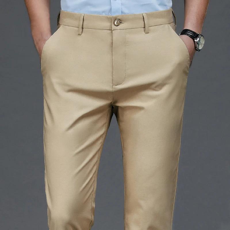 Pantalon homme Stretch solide noir intelligent décontracté pantalon homme bureau séchage rapide cost