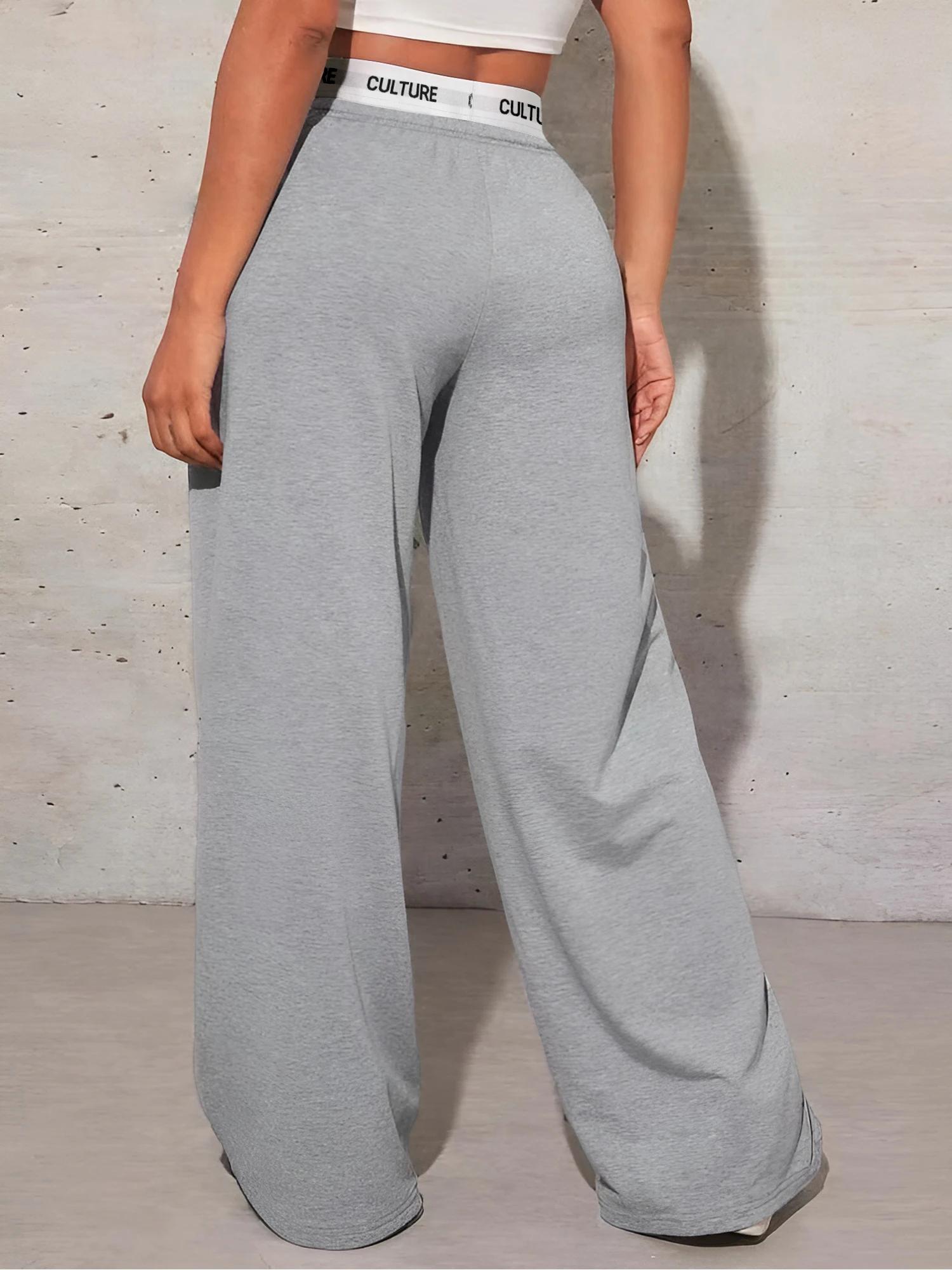 Pantalon de survêtement vintage américain à jambes larges, design de ceinture avec inscription CULTU