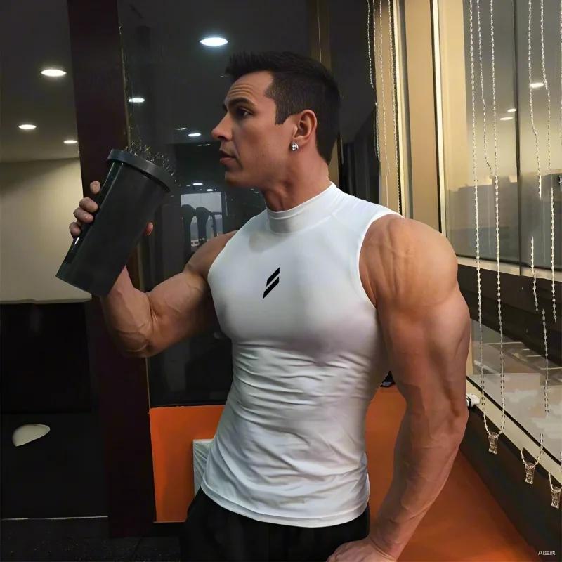 Chemise de Compression d'été pour hommes, débardeur de gymnastique, vêtements de Fitness musculaire,