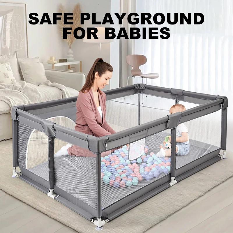 Parc pour bébé, clôture en tissu, sécurité intérieure, cour de jeu, conception solide et Stable, Opt