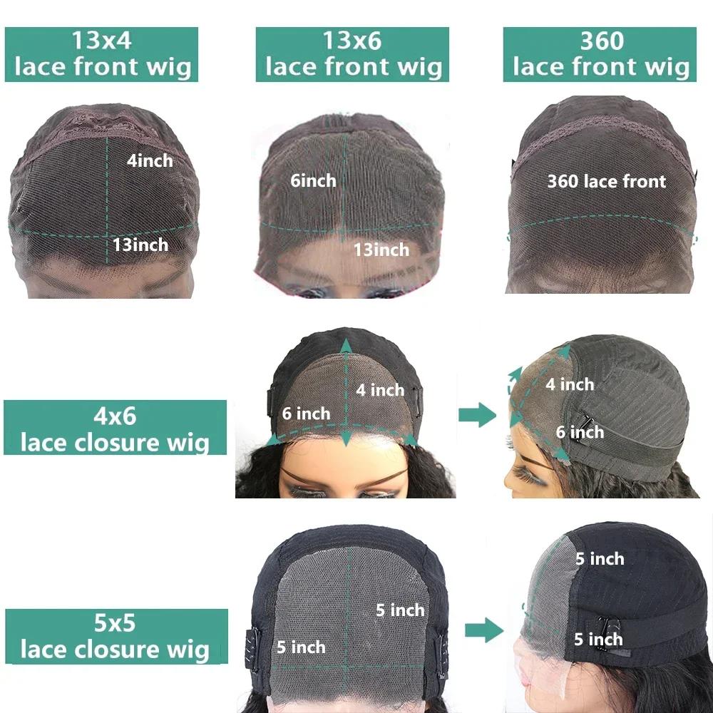 Perruque Lace Front Wig Body Wave Brésilienne Naturelle, Cheveux Humains, Pre-Plucked, 4x4, 13x4, 13