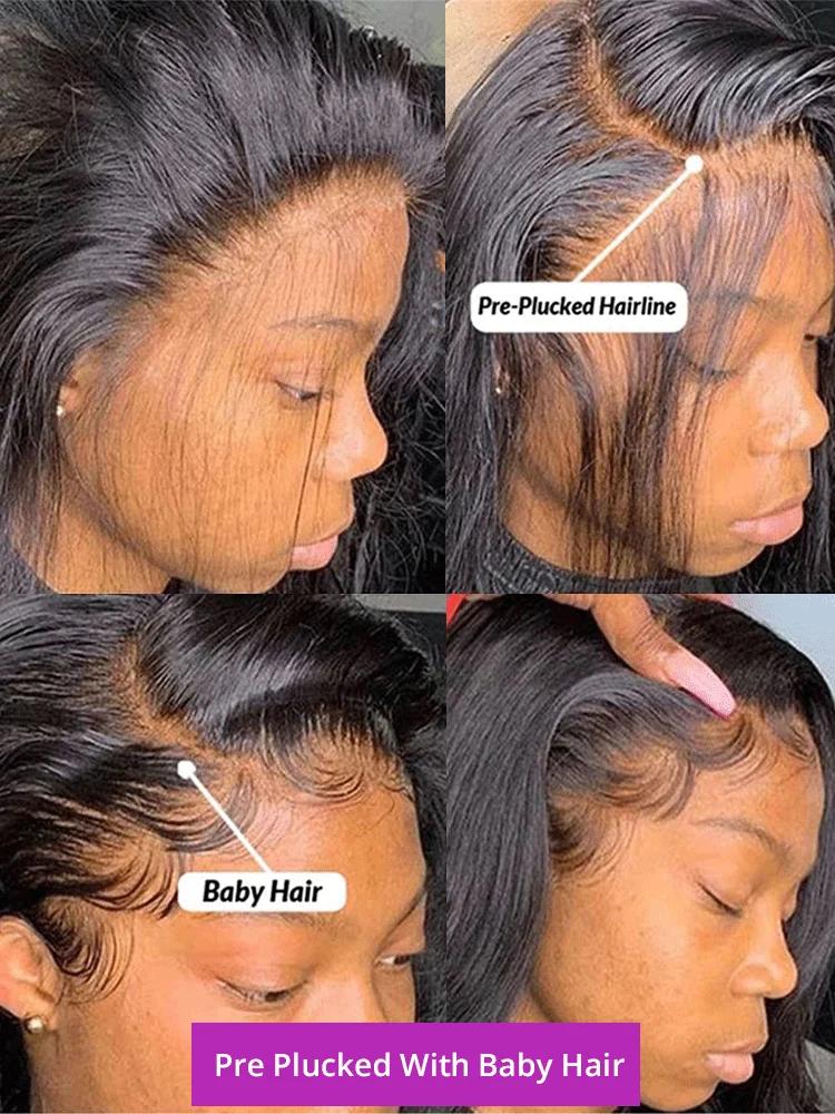 Perruque Lace Front Wig sans colle brésilienne naturelle-At, cheveux ondulés, 13x6, HD, deep water, 