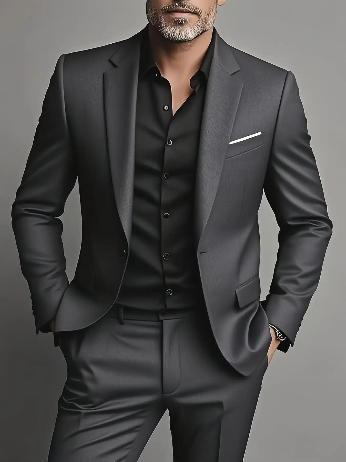 Ensemble de costume 2 pièces bordeaux pour homme (blazer + pantalon uniquement, gilet non inclus), v