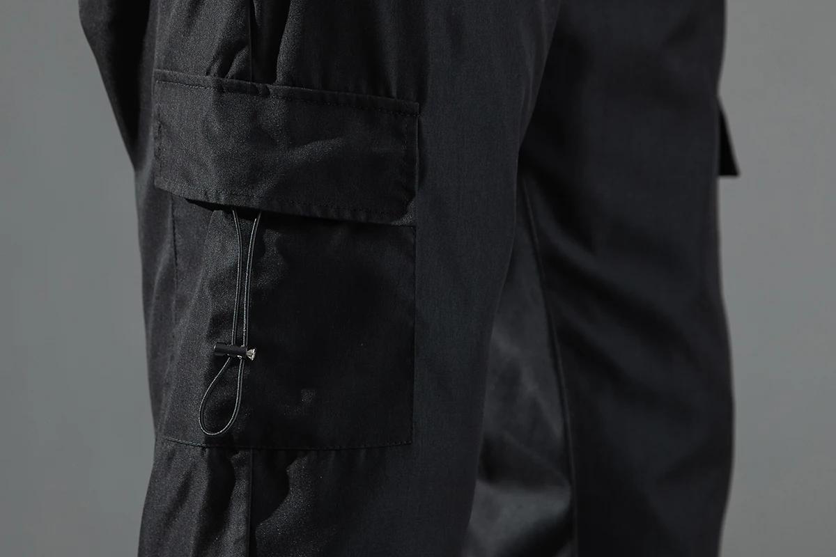 Mid Waist Stylish Drawstring Design Men Trouser Polyester Overalls Thermal for Dating Cargo Pants Po