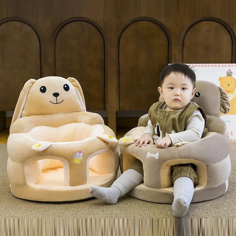 Canapé d'apprentissage pour bébé, siège vertical pour tout-petit avec dossier haut, chaise en peluch