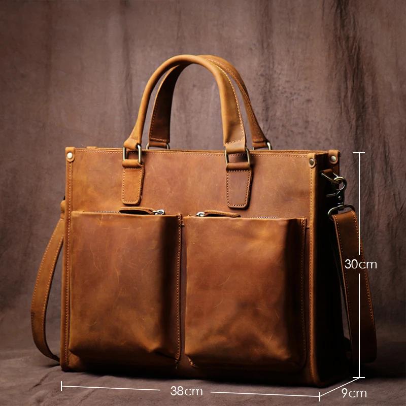 GURO-Sac à Main en Cuir group pour Homme, Étui à Bombes de Luxe, Sac à Bandoulière Vintage pour Ordi