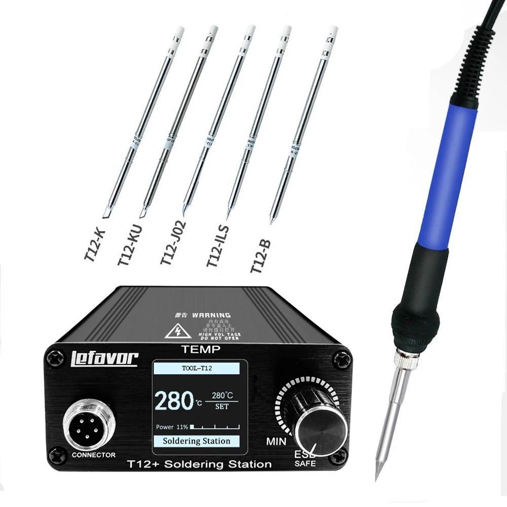 Pointes de fer à souder numériques T12 75W, station de expédide soudage, contrôle de la température 
