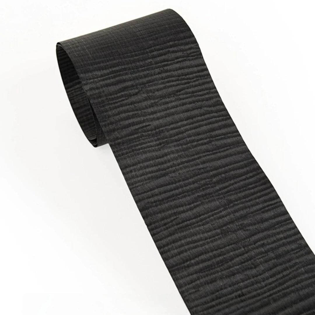 Placage en bois d'érable bouclé noir de carbone naturel 15x260cm pour la Surface de meubles et de dé