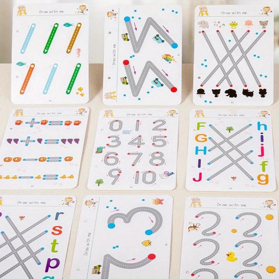 Cahier d'exercices de formation de contrôle de stylo pour tout-petits, cahier de pratique de traçage