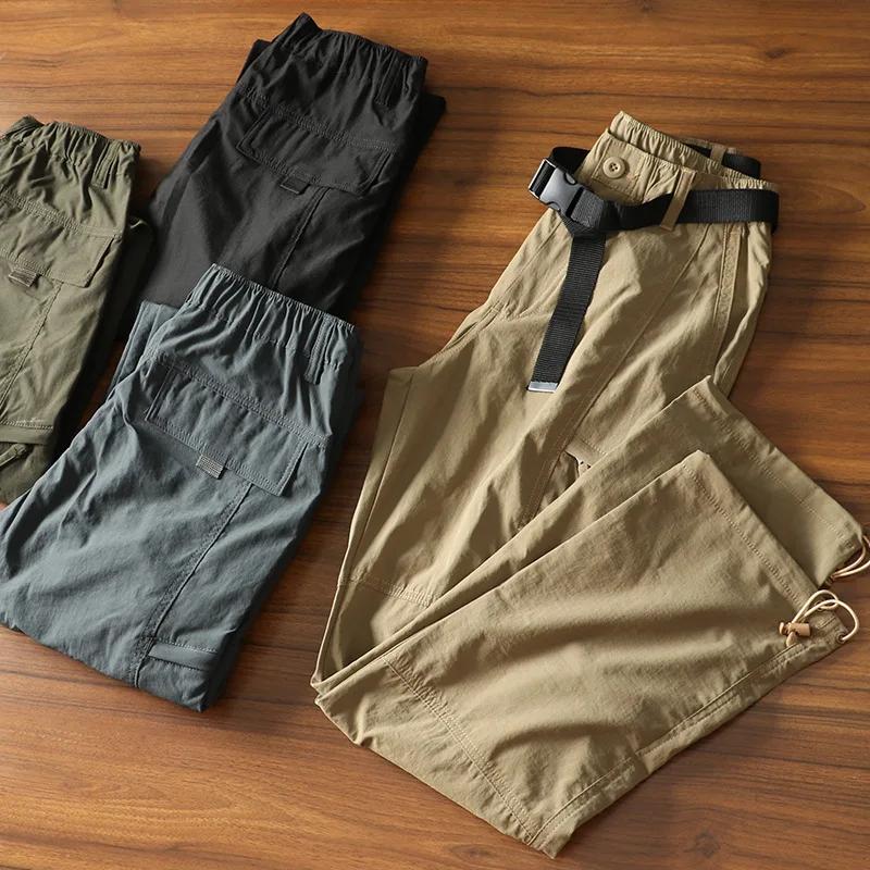 Pantalon cargo d'été pour homme, style urbain, pantalon de jogging ample, pantalon de randonnée long